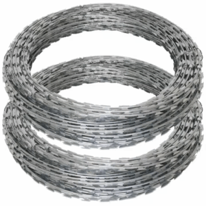 Double Galvanized Silver Razor Wire 450MM 10M