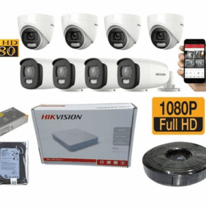Hikvision 8 Smart Hybrid CCTV Camera Full Kit 1080P With 1TB Hard disk