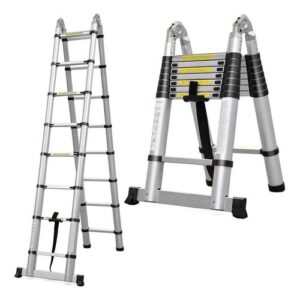 3.3M+3.3M Double Telescopic Aluminum Ladder. (6.6m)